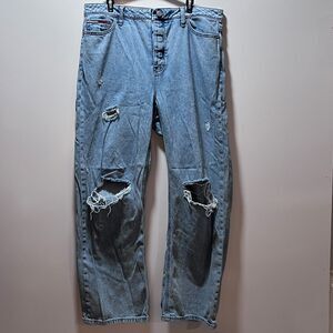 Tommy Hilfiger Women's Jeans Wide Leg Flare High Rise Size 14 Magnetic buttons
